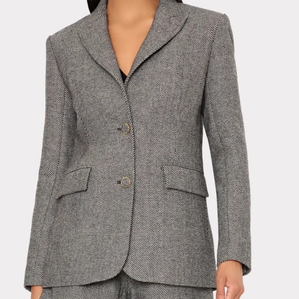 MILLY PALMER TWEED BLAZER GREY - 6